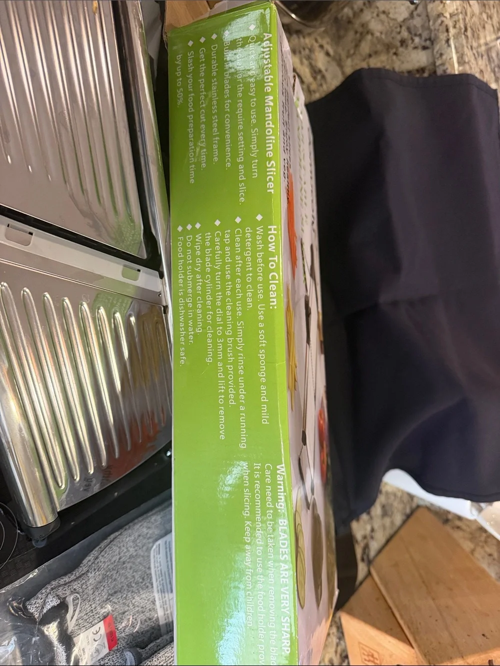 Adjustable Mandoline Slicer - Silver Stainless Steel